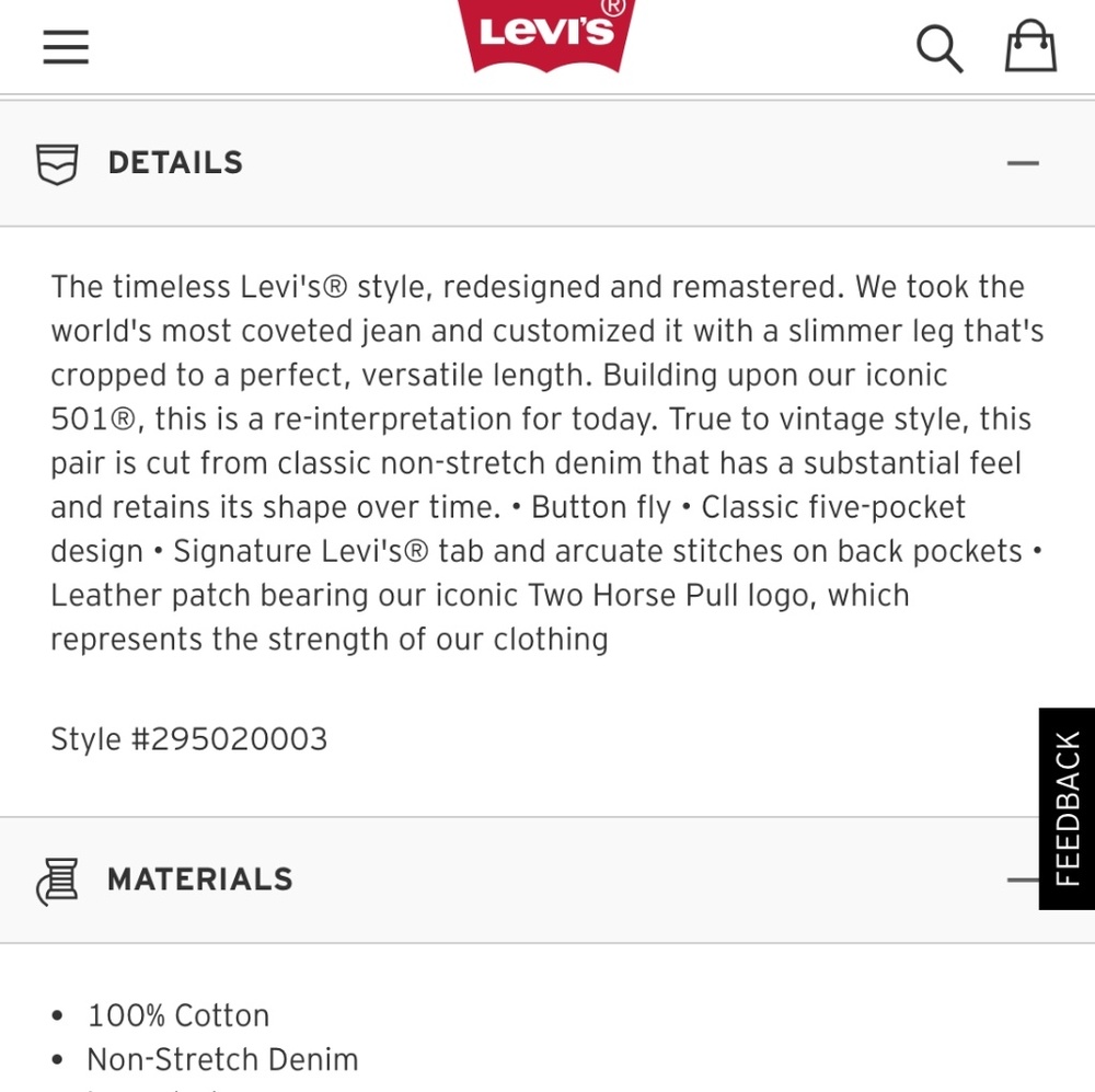 NEW SIZES!! NWT Levi's 501 Skinny Leg Raw Denim - Picture 6 of 6